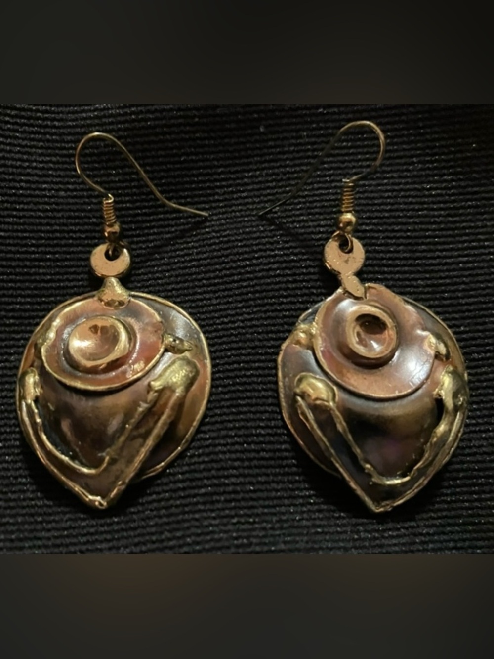 New Copper Creative Heart Drop Earrings